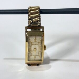 Vintage Bulova Sutton Art Deco 21 Jewels Watch Gold Tone Expansion Restoration